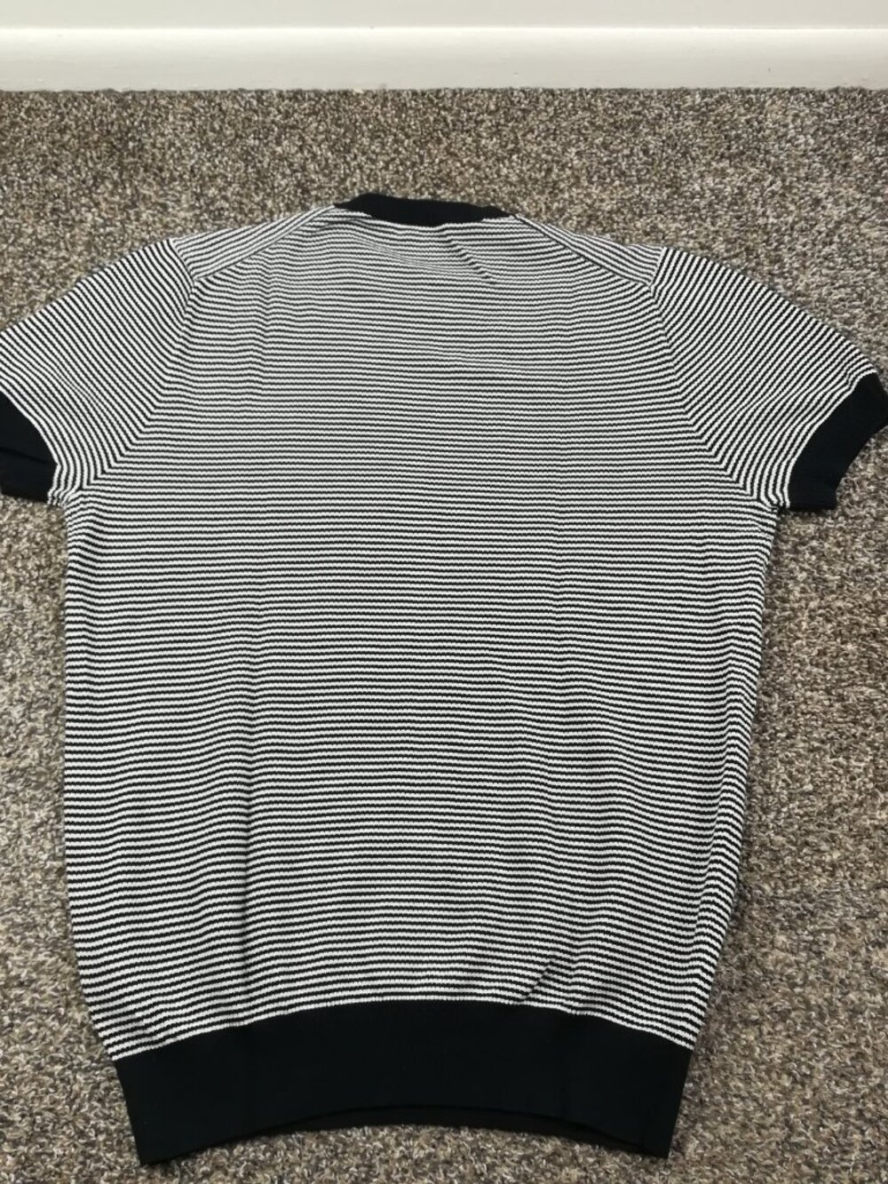 SuitSupply Shirt Dark Navy Blue Cotton & Mulberry Silk Striped Mens Medium - Picture 5 of 8